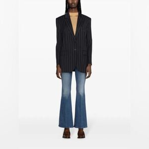 IRO Hawat Single-Breasted Navy Pinstripe Blazer SZ 44 US 12 Formal Business